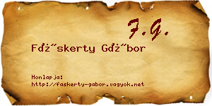 Fáskerty Gábor névjegykártya